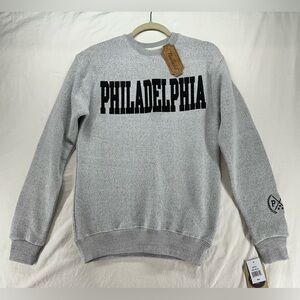 New York Popular Crew Neck Pullover Sweatshirt Philadelphia Size M Heather Grey